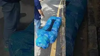 Luxury Inflatable Sofa Bed 🌊 Quick Air Lounger for Beach & Home #ytshorts #shortvideo