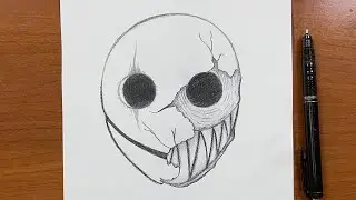 Easy to draw || How to draw creepy mask step-by-step