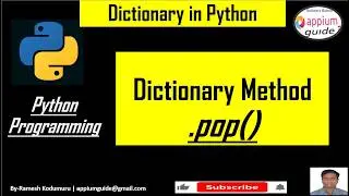 Python Dictionary #8 | pop() Method