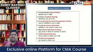 Strategic Management \ CMA Inter / Group 1 /Paper 9 / By CMA Sumit Rastogi #cmapro #cmaindia #cma