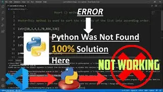 #3 Python Tutorial For Beginners in hindi | How to fixed problem python was not found in vs code