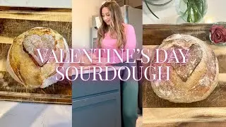 THE EASIEST SOURDOUGH RECIPE - ANYONE CAN DO IT! | VALENTINE'S DAY SOURDOUGH BREAD | BAKE WITH ME!