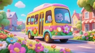 Wheels on the Flower Bus Go to Town | Nursery Rhymes & Kids Songs