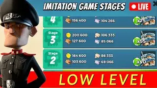 beating IMITATION GAME with a LOW LEVEL - Watch me LIVE - BOOM BEACH attack strategy & gameplay