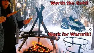 Winter Life: Earning Warmth Off Grid| Firewood, Snow & Campfire Snack