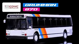 1980 Grumman 870 Advanced Design Transit Bus MARTA Atlanta 1/87 (HO) Diecast Model | Iconic Replicas