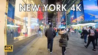 WALKING MIDTOWN MANHATTAN AT NIGHT | NEW YORK CITY NIGHTLIFE [4K]