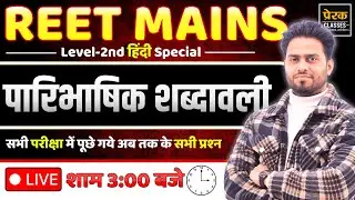 REET Mains 2024 | Level-2 हिंदी | पारिभाषिक शब्दावली-2 | सभी परीक्षाओं के महत्वपूर्ण प्रश्न | Live
