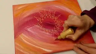 Abstract Acrylic Painting with Fiona - Orange Mandala Time Lapse