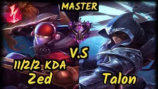 Gistick (ZED) vs TALON - 11/2/2 KDA MID GAMEPLAY - EUW Ranked MASTER