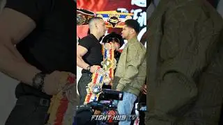 Shakur Stevenson TAUNTS Teofimo Lopez during first official face off!