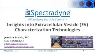 Insights into EV Characterization Technologies: SelectBio Conference 12/2021