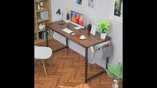 Foxemart 55 Computer Desk Modern Sturdy Office Desk 55 Inch Writing Study Desk Simple PC Laptop Note