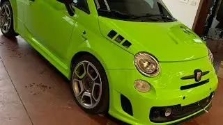 Wrapping 500 Abarth cambio colore da bianco a verde chiaro