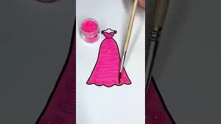 Pretty in Pink ✨🩷✨Glitter Art Dress 🎨 #glitter #glitterdress #colorfulcreativekids #pink #color