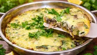 Только яйца и овощи! Лучшая фриттата из цукини и грибов