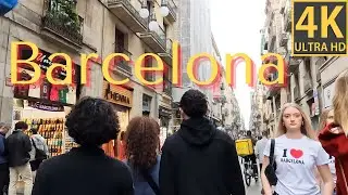 4K WALKING TOUR ON LIVELY STREETS OF BARCELONA