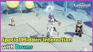 Special Hidden Interaction with Drums in Frostmoon Enclave | Genshin Impact