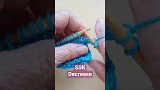 SSK Knitting Decrease - Slide, slide , knit #knitting