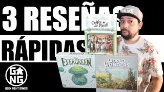 3 Reseñas Rápidas - Coffee Rush, Evergreen & World Wonders