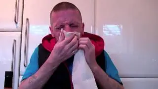 Dan Dares, Drinks A Glass Of Dave's Insanity Ghost Pepper Chilli Sauce. WARNING EXTREME!