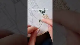 Tiny House Plant 🌿✨ | Satin Stitch & French Knot #embroidery #tutorial #handmade #stitch #craft #diy