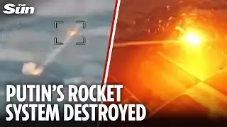 Moment Ukraine troops OBLITERATE Russian rocket launcher in Donetsk