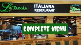 LA TAVOLA ITALIANA RESTAURANT AND PIZZARIA | COMPLETE MENU, OTHAIM MALL HOFUF, AL HASSA SAUDI ARABIA