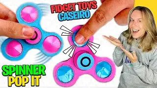 DIY POP IT SPINNER - FIDGET TOYS 2 em 1 - COMO FAZER FIDGET TOYS CASEIRO #16 | TIO LUCAS