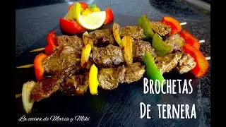BROCHETAS DE TERNERA (entraña) a la plancha | BROCHETAS DE RES | súper jugosas 😋