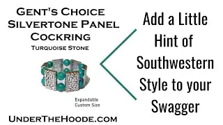 Cockring Expandable Cock Ring Frenum Ring Glans Ring Silvertone Panel Turquoise Under The Hoode