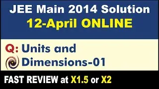 JEE Main 2014 Physics Solutions | Units and Dimensions-01