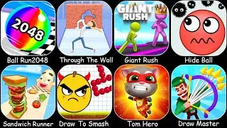 Hide Ball,Through The Wal,Bow Master,Giant Rush,Tom Hero,Draw To Smash,BallRun 2048....