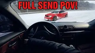 FULL SEND 128i POV DRIVE IN STRAIGHT ICE AFTER NC SNOW STORM!