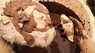Extra soft creamy pure brown 🤎 mud dirt water 💦 crumbling dipping satisfying ASMR sounds 