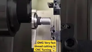 OMG very fast thread cutting in CNC Turning 😱 #cnc #automobile #mechanical #manufacturingprocess