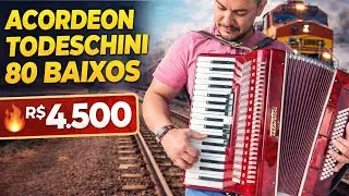 ACORDEON TODESCHINI IMPORTADA 80 BAIXOS 🔥 Vermelha | Revisada e Afinada 