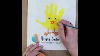 Easter Chicken Handprint Art, Toddler Handprint Keepsake, Easter art project #handprint #easter
