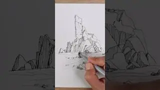 How to draw rocks #rock #drawing