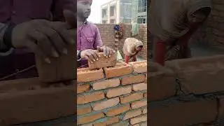 4 inch brick wall laying #construction #youtubeshorts #ytshorts #shorts #short