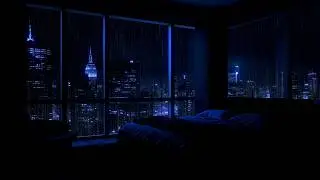 Soothe Insomnia Tonight 🌩️ | Healing City Rainstorm Outside a Dark Bedroom Window 4K