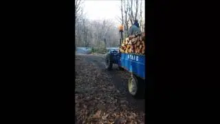 débardage de bois en motoculteur Staub RT415 et PP5B