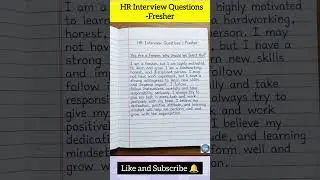 Fresher HR Interview questions|| #interview #questions #it #job #shorts #music #education #trending