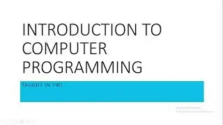 Programming Basics in Twi (Introduction)