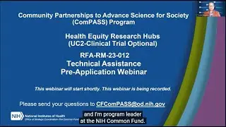 ComPASS Health Equity Research Hubs Technical Assistance Presentation