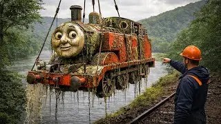 ASMR Train Restoration! I Found a DESTROYED Thomas Train Deep Under a Forest River 🚂| Before & After