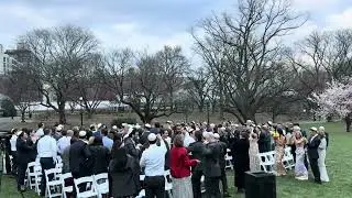 Outdoor Wedding ceremony at Brooklyn Botanic Gardens with DJ