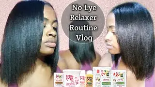My First Time Using a NO LYE RELAXER in over a DECADE!!| MY AT HOME NO LYE  HAIR RELAXER ROUTINE