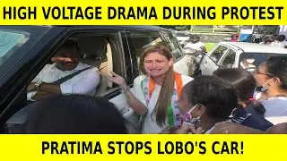 HighVoltageDrama | Pratima stops Michael Lobo's car during protest on fuel price hike