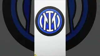 ​ASMR Coloring Inter Milan Logo ⚫️🔵 Satisfying Bold Lines #shorts